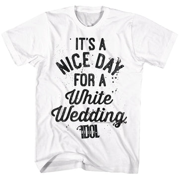 Billy Idol-Nice Day-White Adult S/S T-Shirt - White