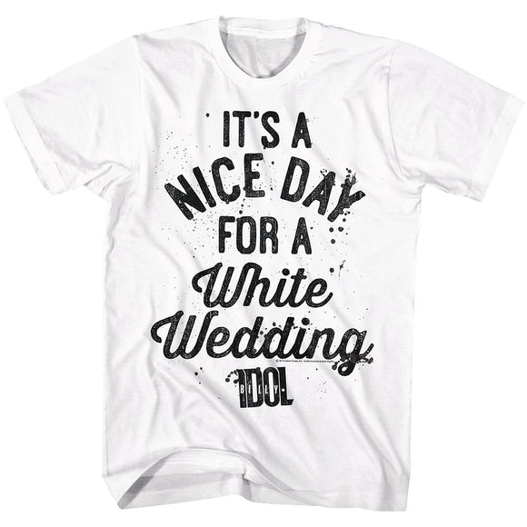 Billy Idol-Nice Day-White Adult S/S T-Shirt - White