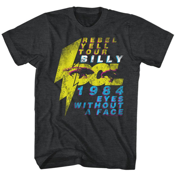 Billy Idol-Eyeballs-Black Heather Adult S/S T-Shirt - Black Heather