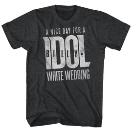 Billy Idol-White Wedding-Black Heather Adult S/S T-Shirt - Black Heather