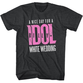 Billy Idol-Whitewedding-Black Heather Adult S/S T-Shirt - Black Heather
