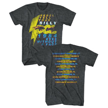 Billy Idol-Eyeballs Tour-Black Heather Adult S/S T-Shirt ***F&B*** - Black Heather