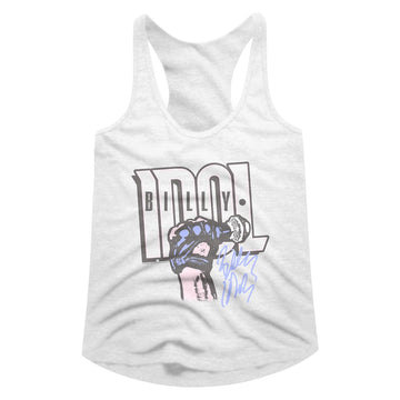 Billy Idol-Idol Fist-White Ladies Slimfit Racerback-S - White