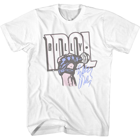 Billy Idol-Idol Fist-White Adult S/S T-Shirt - White