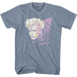 Billy Idol-Flesh For Fantasy-Indigo Heather Adult S/S T-Shirt - Indigo Heather