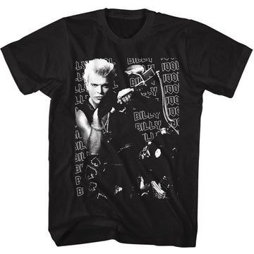 Billy Idol-Billy Idol Motorcycle Photo-Black Adult S/S T-Shirt - Black