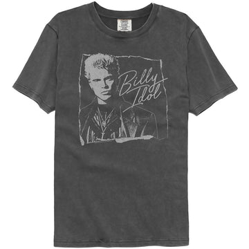 Billy Idol-Billy Idol Torn And Cursive-Comfort Color Pepper Adult S/S T-Shirt - Pepper