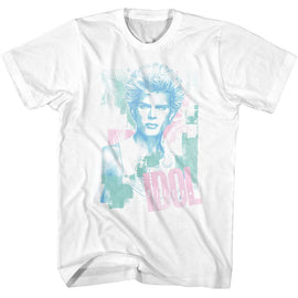 Billy Idol-Billy Idol Pastel Billy-White Adult S/S T-Shirt - White
