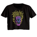 Incubus-Skull Hand-Black Ladies S/S Festival Cali Crop-S - Black