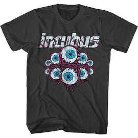 Incubus-Logo And Eyeballs-Smoke Adult S/S T-Shirt - Smoke