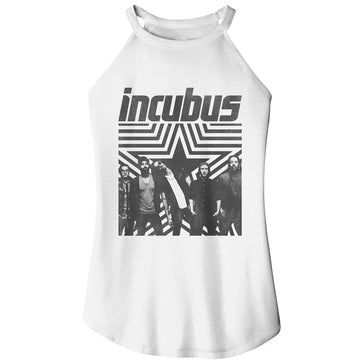 Incubus-Incubus Star Background-White Ladies Sleeveless Rocker Tank-S - White