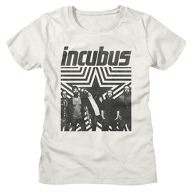 Incubus-Incubus Star Background-White Ladies S/S T-Shirt - White