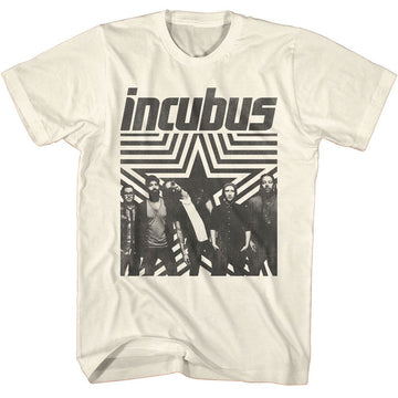 Incubus-Incubus Star Background-Natural Adult S/S T-Shirt - Natural