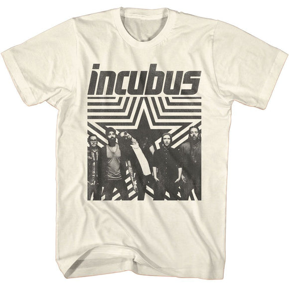 Incubus-Incubus Star Background-Natural Adult S/S T-Shirt - Natural
