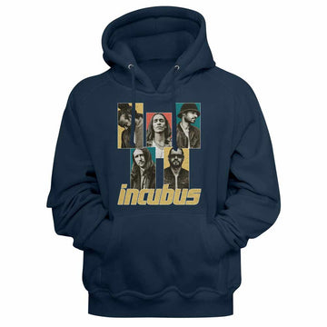 Incubus Band Member Boxes Navy Adult Hooded Sweatshirt