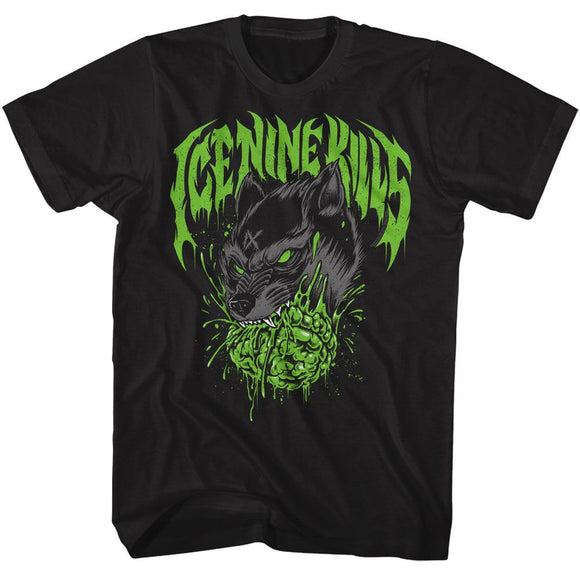 Ice Nine Kills-Ice Nine Kills Brain Wolf-Black Adult S/S T-Shirt - Black