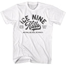 Ice Nine Kills-Ice Nine Kills No Pain No Gain-White Adult S/S T-Shirt - White