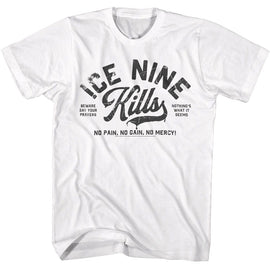 Ice Nine Kills-Ice Nine Kills No Pain No Gain-White Adult S/S T-Shirt - White