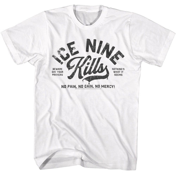 Ice Nine Kills-Ice Nine Kills No Pain No Gain-White Adult S/S T-Shirt - White