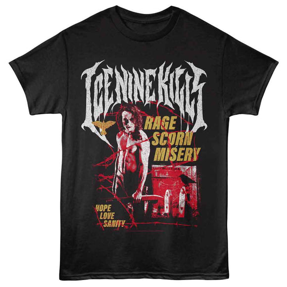 Ice Nine Kills-Ice Nine Kills Rage Scorn Misery-Black Adult S/S T-Shirt - Black