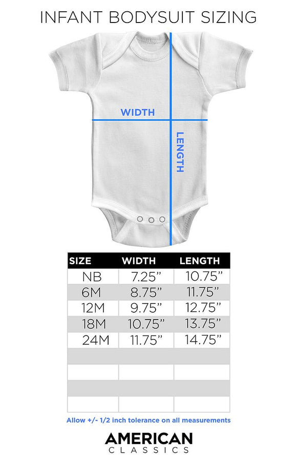 Infant Size Chart for Macho Man-To Be Real-Gray Heather Infant S/S Bodysuit-12M - Gray Heather