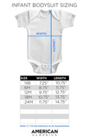 Infant Size Chart for Bon Jovi-Nj38-Black Infant S/S Bodysuit-24M - Black