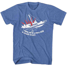 Jaws-Bigger Boat-Royal Heather Adult S/S T-Shirt - Royal Heather