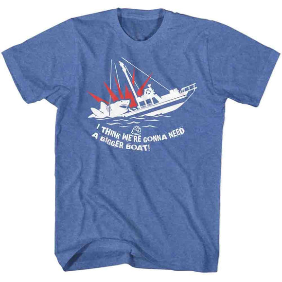 Jaws-Bigger Boat-Royal Heather Adult S/S T-Shirt - Royal Heather