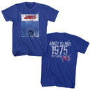 Jaws-1975-Royal Adult S/S T-Shirt ***F&B*** - Royal