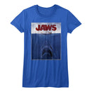 Jaws-Movie Poster-Royal Ladies S/S T-Shirt - Royal