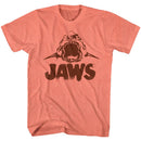 Jaws-Neon Jaws-Retro Coral Heather Adult S/S T-Shirt - Retro Coral Heather