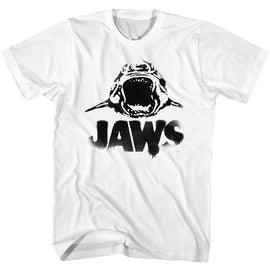 Jaws-Black Logo-White Adult S/S T-Shirt - White