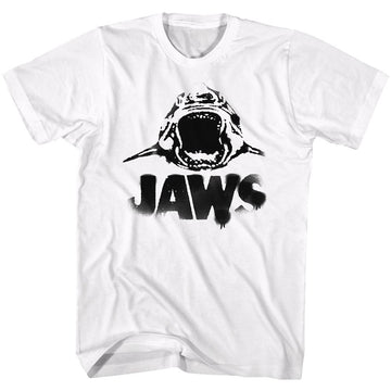 Jaws-Black Logo-White Adult S/S T-Shirt - White
