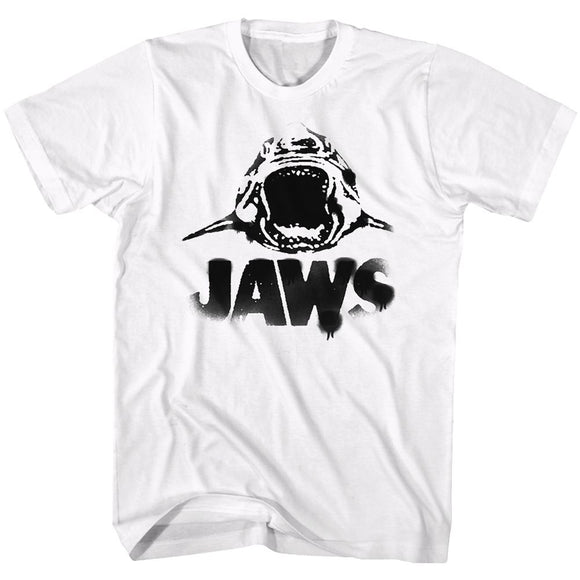 Jaws-Black Logo-White Adult S/S T-Shirt - White