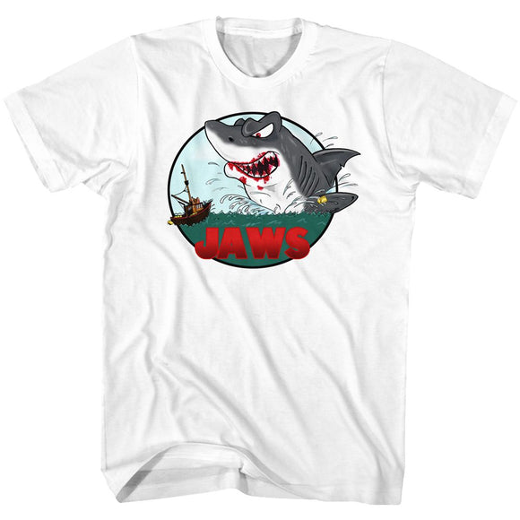 Jaws-Grrrr-White Adult S/S T-Shirt - White