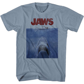 Jaws-Jaws Poster Blue-Blue Jean Adult S/S Comfort Color T-Shirt - Blue Jean