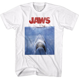 Jaws-Poster Blue-White Adult S/S T-Shirt - White