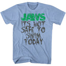 Jaws-Jaws Not Safe-Light Blue Heather Adult S/S T-Shirt - Light Blue Heather