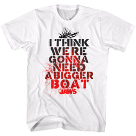Jaws-Bigger Boat-White Adult S/S T-Shirt - White