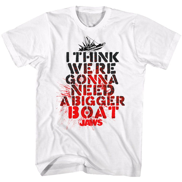 Jaws-Bigger Boat-White Adult S/S T-Shirt - White