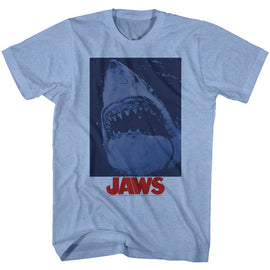 Jaws-Underwaterstyle-Light Blue Heather Adult S/S T-Shirt - Light Blue Heather