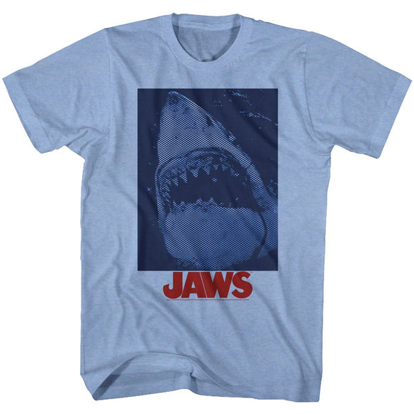 Jaws-Underwaterstyle-Light Blue Heather Adult S/S T-Shirt - Light Blue Heather