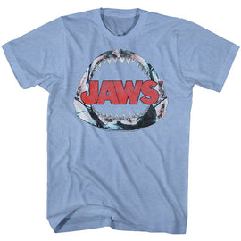 Jaws-Jawbone-Light Blue Heather Adult S/S T-Shirt - Light Blue Heather
