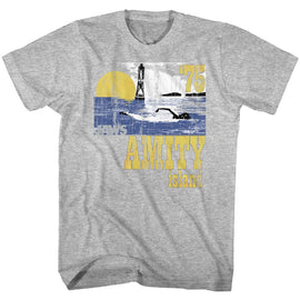 Jaws-Goin Swimming-Gray Heather Adult S/S T-Shirt - Gray Heather