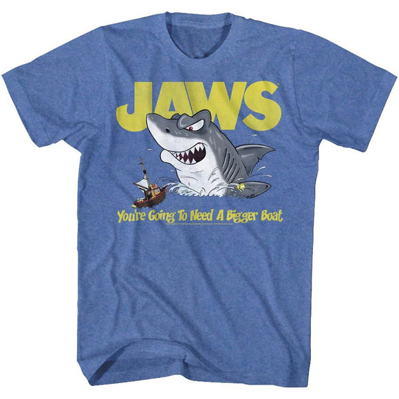 Jaws-Cartoon Jaws-Royal Heather Adult S/S T-Shirt - Royal Heather