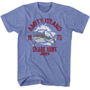 Jaws-Shark Hunt-Light Blue Heather Adult S/S T-Shirt - Light Blue Heather