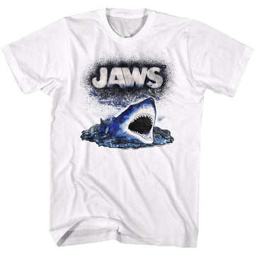 Jaws-Watch Out-White Adult S/S T-Shirt - White