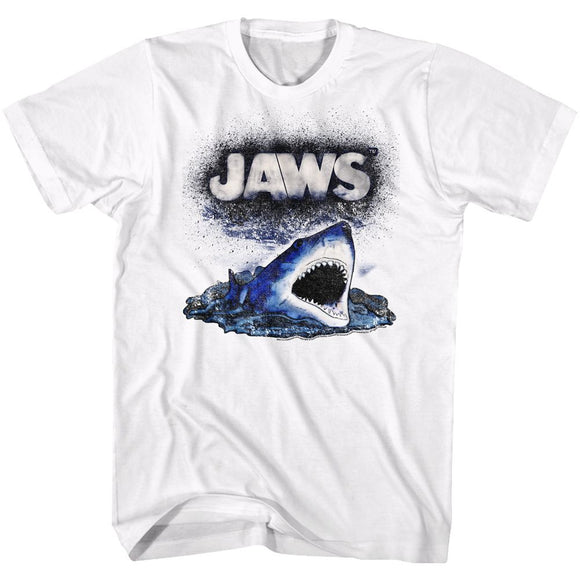 Jaws-Watch Out-White Adult S/S T-Shirt - White