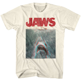 Jaws-In Terrifying 3D-Natural Adult S/S T-Shirt - Natural