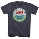 Jaws-Swim For Your Life-Navy Heather Adult S/S T-Shirt - Navy Heather